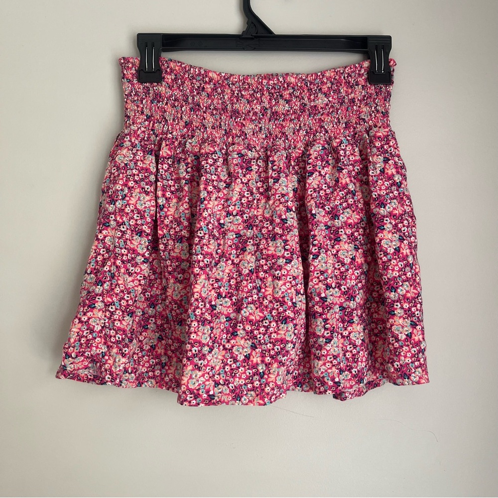 Arizona Jean Company Ditsy Floral Pink Smocked Skirt Size XL